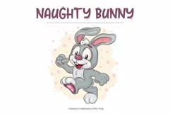 Cartoon Bunny Image_03. T-Shirt. Product Image 5