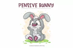 Cartoon Bunny Image_03. T-Shirt. Product Image 4