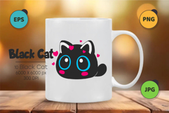 Set of Black Cats 02. T-Shirt, PNG. Product Image 2