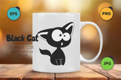 Set of Black Cats 01. T-Shirt, PNG. Product Image 2