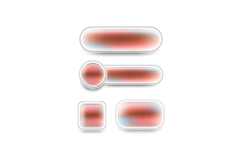 Set of Glassmorphism blur button icon shape element concept Product Image 1