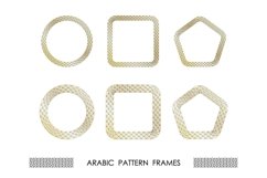 Set of golden abstract geometric frames. EPS, PNG Product Image 1