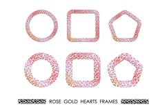 Set of golden pink abstract hearts frames. EPS, PNG, JPG Product Image 1