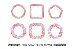 Set of golden pink abstract hearts frames. EPS, PNG, JPG Product Image 1