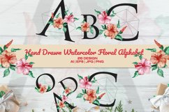 Set Of Hand Drawn Watercolor Floral Alphabet Product Image 2