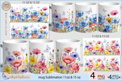 Wildflowers mug Sublimation|flowers mug 11oz 15oz| Flora mug Product Image 1