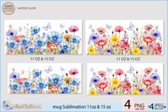 Wildflowers mug Sublimation|flowers mug 11oz 15oz| Flora mug Product Image 2