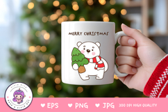 Set of Cute Polar bears Christmas animal kawaii clipart png Product Image 4