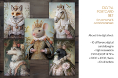 Baroque Royalty Animal Portrait Postcard Set Product Image 7