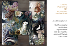 The Dark of Winter Woodland Animals Postcard Set Product Image 6