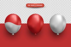 Set of Realistic 3D Balloons Indonesia Independence Day Product Image 1