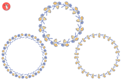 Set of round frames. Daisies Product Image 2