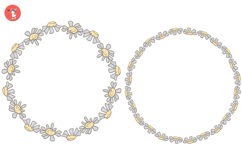 Set of round frames. Daisies Product Image 4