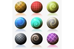 set of various color glossy spheres Product Image 1