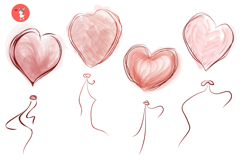 Set of vector hearts Product Image 4