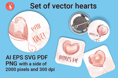 Set of vector hearts Product Image 1