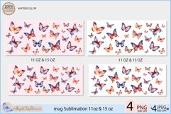 Mug Wrap butterflies Sublimation| butterflies mug 11oz 15oz Product Image 2