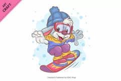 Winter Bunnies 02. Clipart. Product Image 7