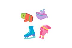 Set of winter colorful icon design Product Image 1