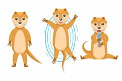 Set Collection Flat Animal Different Otters Concept Product Image 1
