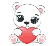 Bear clipart, Valentines day, PNG, EPS, JPG, Poses bear Product Image 2
