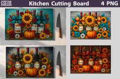 Pumpkin Wine Cutting Board | Autumn Kitchen Sublimation Product Image 1