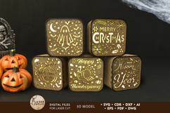 Holiday Shadow Box Lanterns - 5 in 1 - Laser Cut Designs Product Image 7