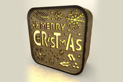 Shadow Box Merry Christmas - Laser Cut File - Candle Holder Product Image 2