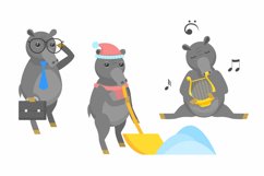 Set Collection Flat Animal Different Tapirs Concept Vector Product Image 1