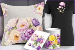 Peonies png clipart|Bouquet Provence PNG floral Bundle Product Image 6