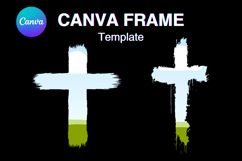 Jesus Cross Canva Frame Paint Distressed Christian Easter_1 Product Image 1