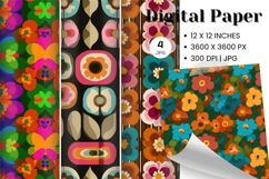 Flower Pattern Background Wallpaper Digital Paper_1 Product Image 1