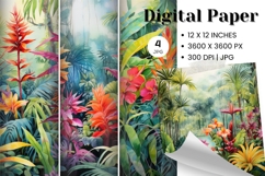 Flower Background Digital Paper Wallpaper Backdrop_1 Product Image 1
