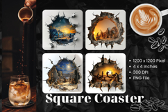 Nativity Scene Coasters Square Christmas Accessories Jesus_1 Product Image 1