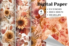 Fall Autumn Background Wallpaper Pattern Cozy Digital Paper Product Image 1