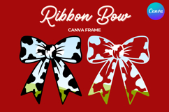 Coquette Bow Canva Frame Hand-Drawn Ribbon Mom life Design Product Image 1