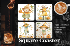 Halloween Square Coasters Accessories Ghost Keychain_1 Product Image 1