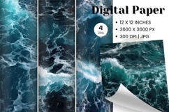 Ocean Waves Background Sea Water Deep Blue Ocean Surfing_1 Product Image 1