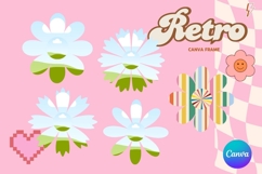 Retro Flower Canva Frame Vintage Photo Frame Drag Drop_10 Product Image 1