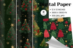 Christmas Tree Pattern Digital Paper Background Seamless_10 Product Image 1