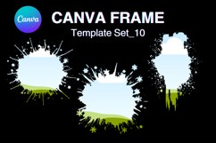 Watercolor Splash Canva Frame Template Bleach Effect Frame10 Product Image 1