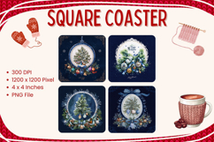 Christmas Square Coasters Winter Accessories Keychain_10 Product Image 1