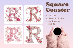 Letters Valentine Square Coasters Love Heart Accessories_R Product Image 1