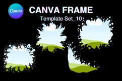 Watercolor Splash Canva Frame Template Bleach Effect Frame10 Product Image 1