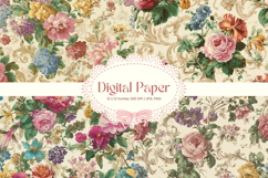 Flower Pattern Background Wallpaper Digital Paper_101 Product Image 1