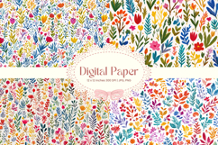 Flower Pattern Background Wallpaper Digital Paper_106 Product Image 1