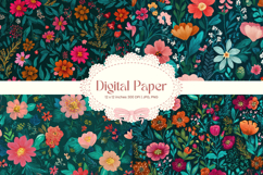 Flower Pattern Background Wallpaper Digital Paper_106 Product Image 1