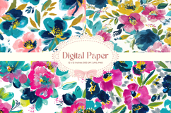 Flower Pattern Background Wallpaper Digital Paper_107 Product Image 1