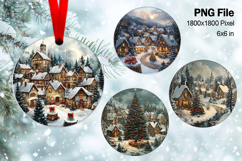 Christmas House Ornament Watercolor Snow House Decorate_109 Product Image 1