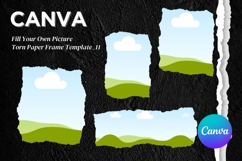 Torn Paper Ripped Text Box Canva Frame Photo Template_11 Product Image 1